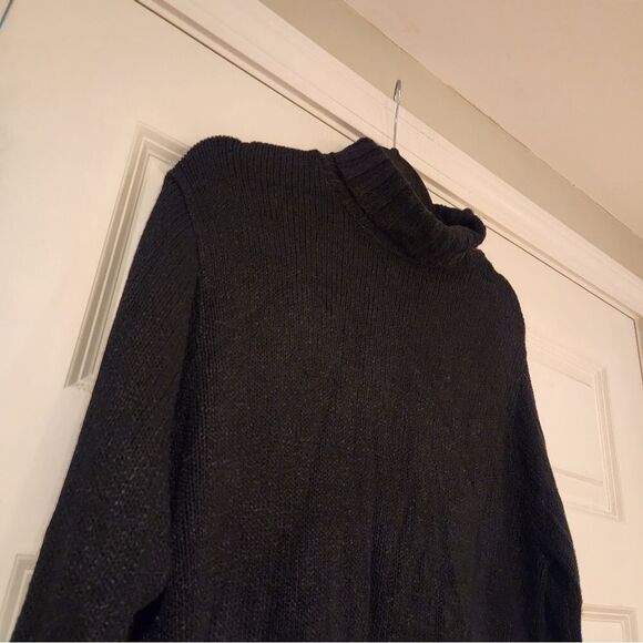 New Palette stretchy black heavyweight turtleneck sweater M - Picture 2 of 4
